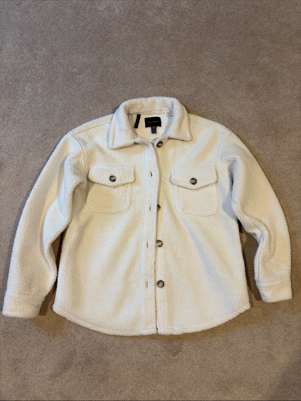 Silver Jeans white fleecy shacket